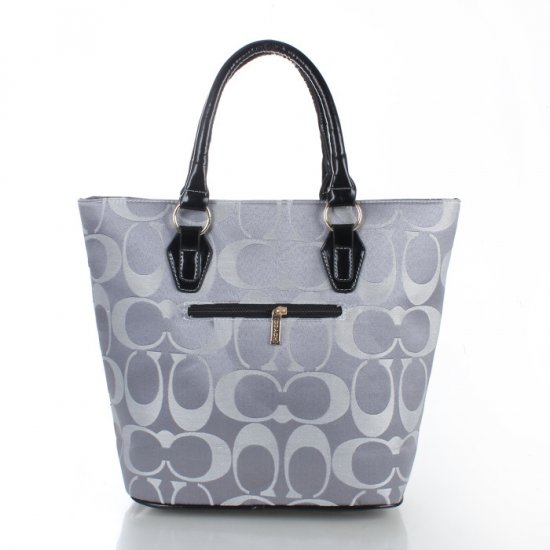 Coach Logo In Monogram Medium Grey Totes FDS | Women